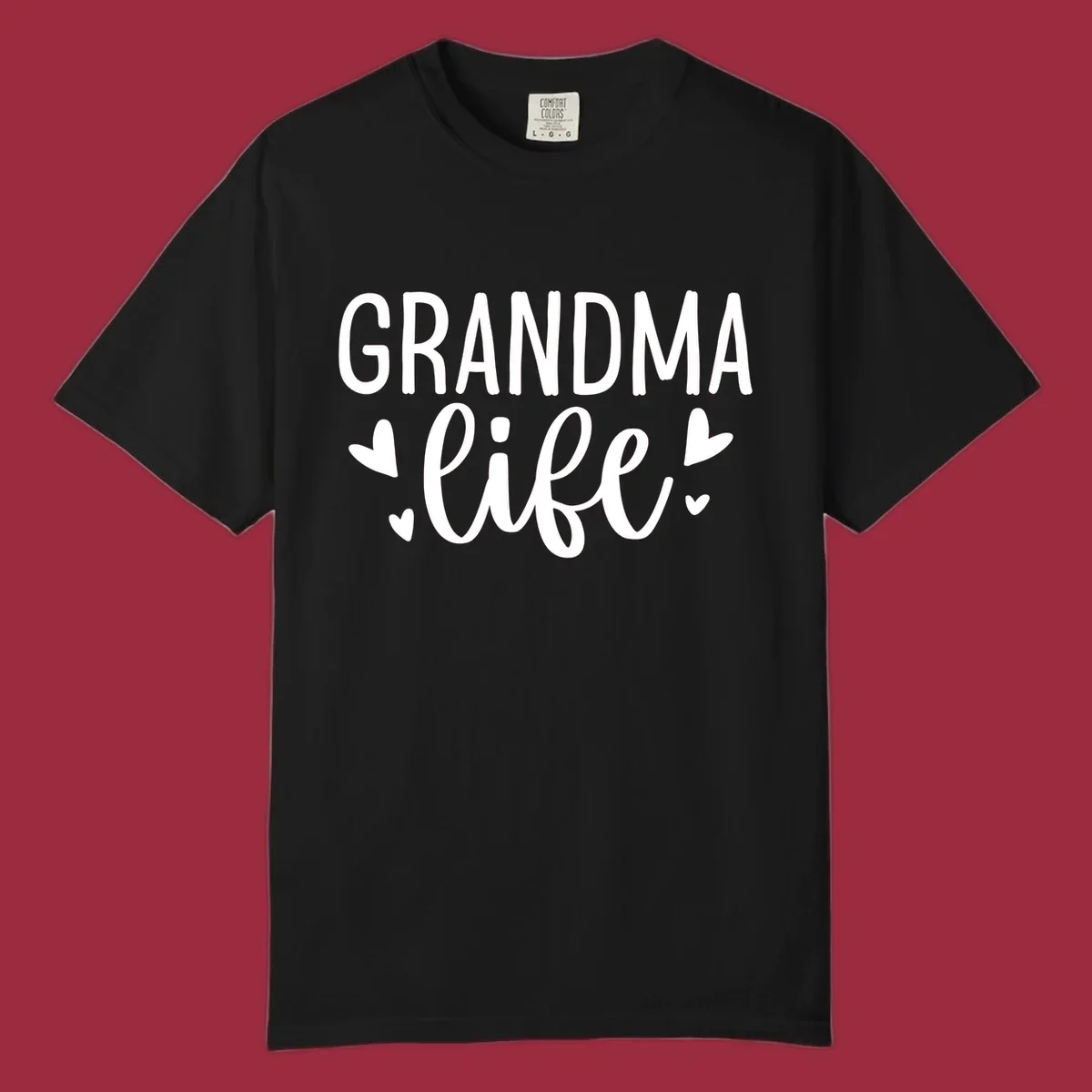 Grandma life text with heart graphics