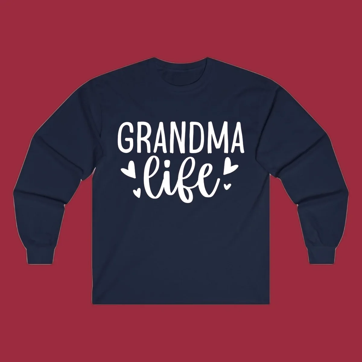 Grandma life text with heart graphics