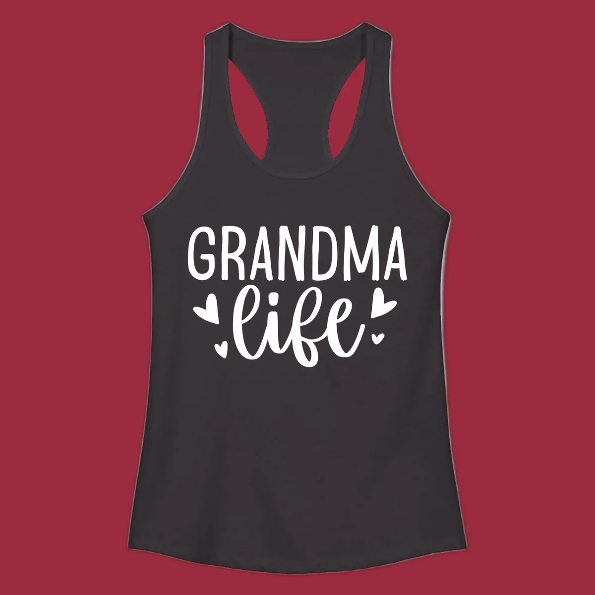 Grandma life text with heart graphics