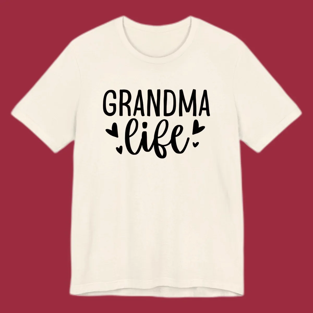 Grandma life text with heart graphics