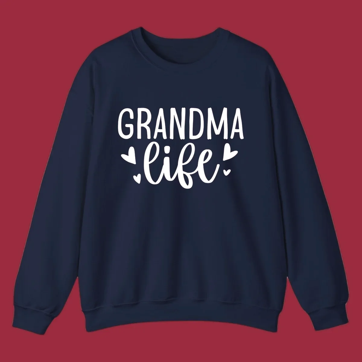 Grandma life text with heart graphics