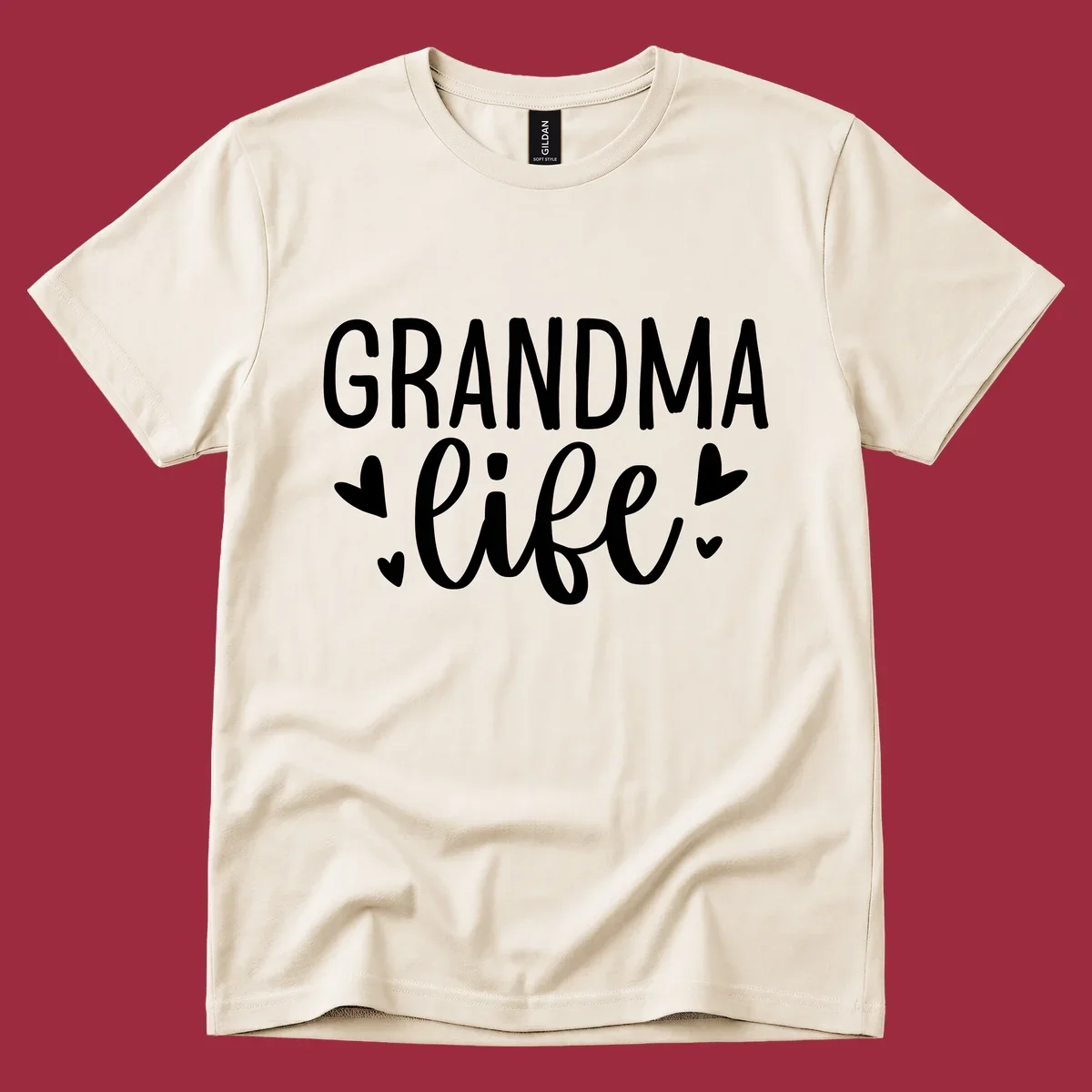 Grandma life text with heart graphics