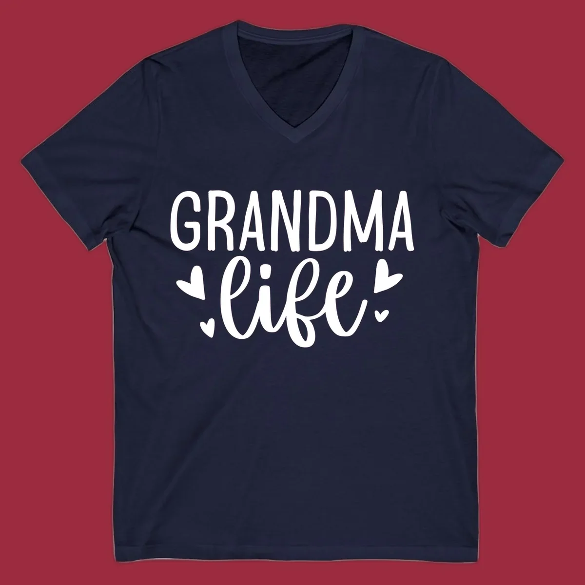 Grandma life text with heart graphics