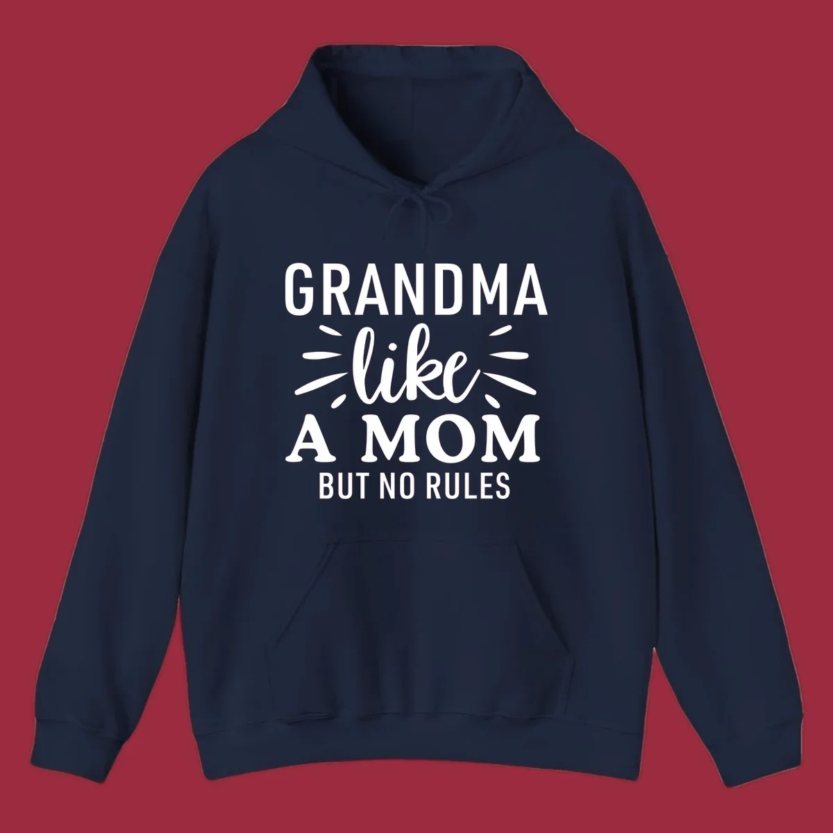 Grandma like a mom but no rules text design