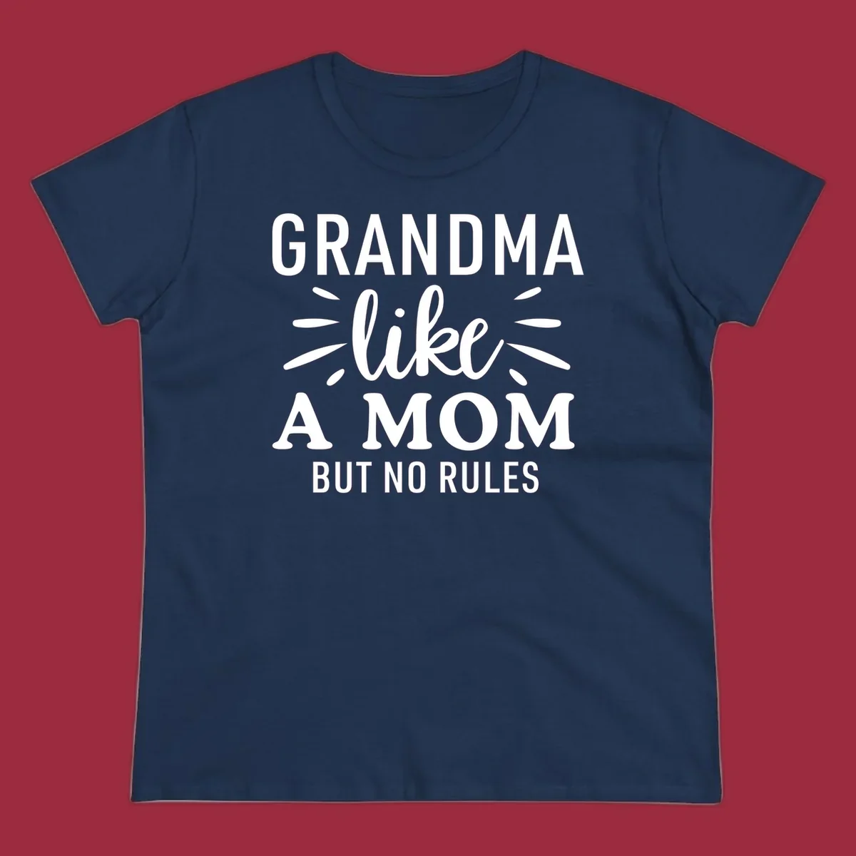 Grandma like a mom but no rules text design