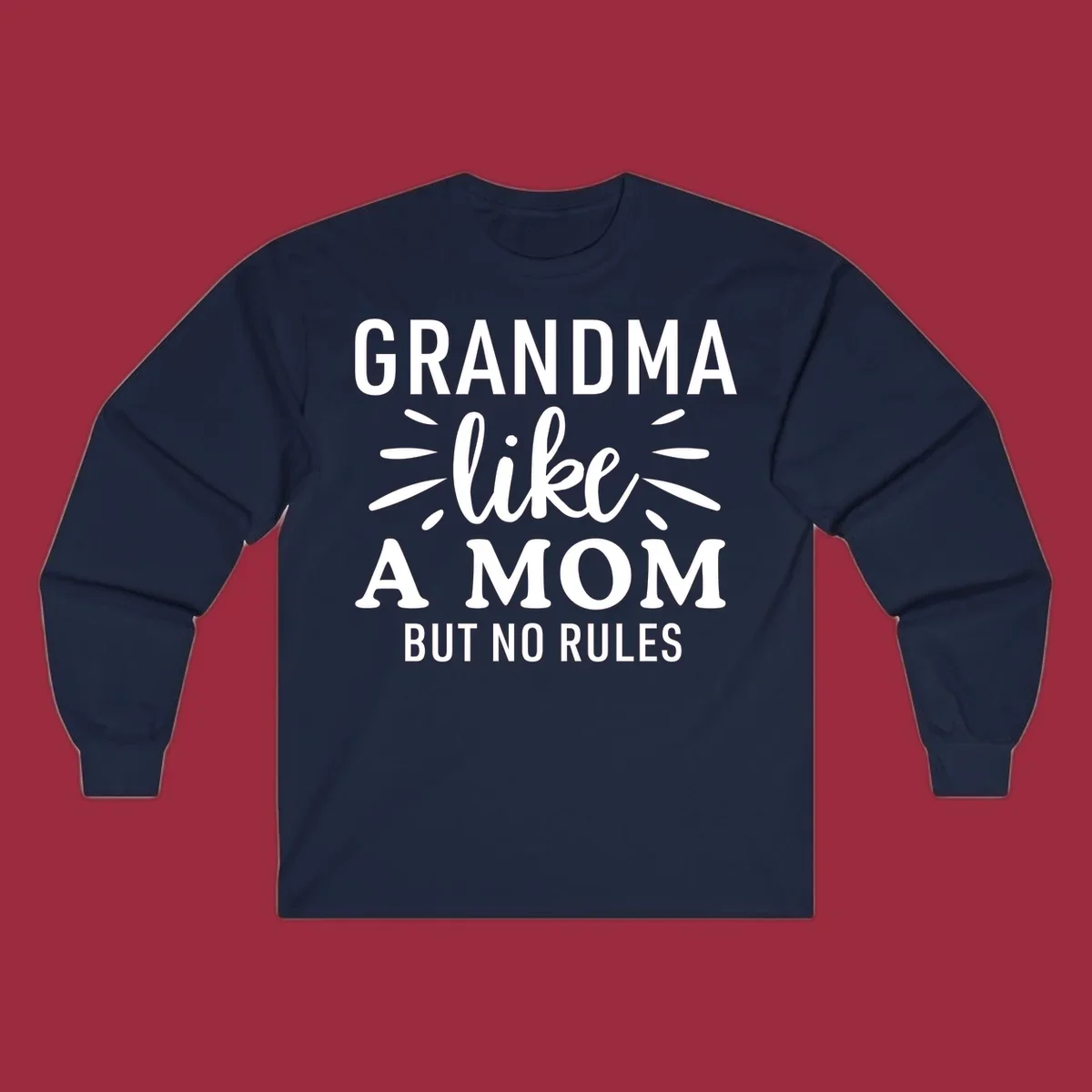 Grandma like a mom but no rules text design