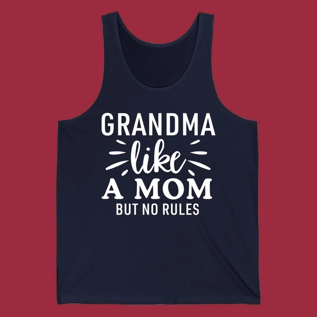 Grandma like a mom but no rules text design