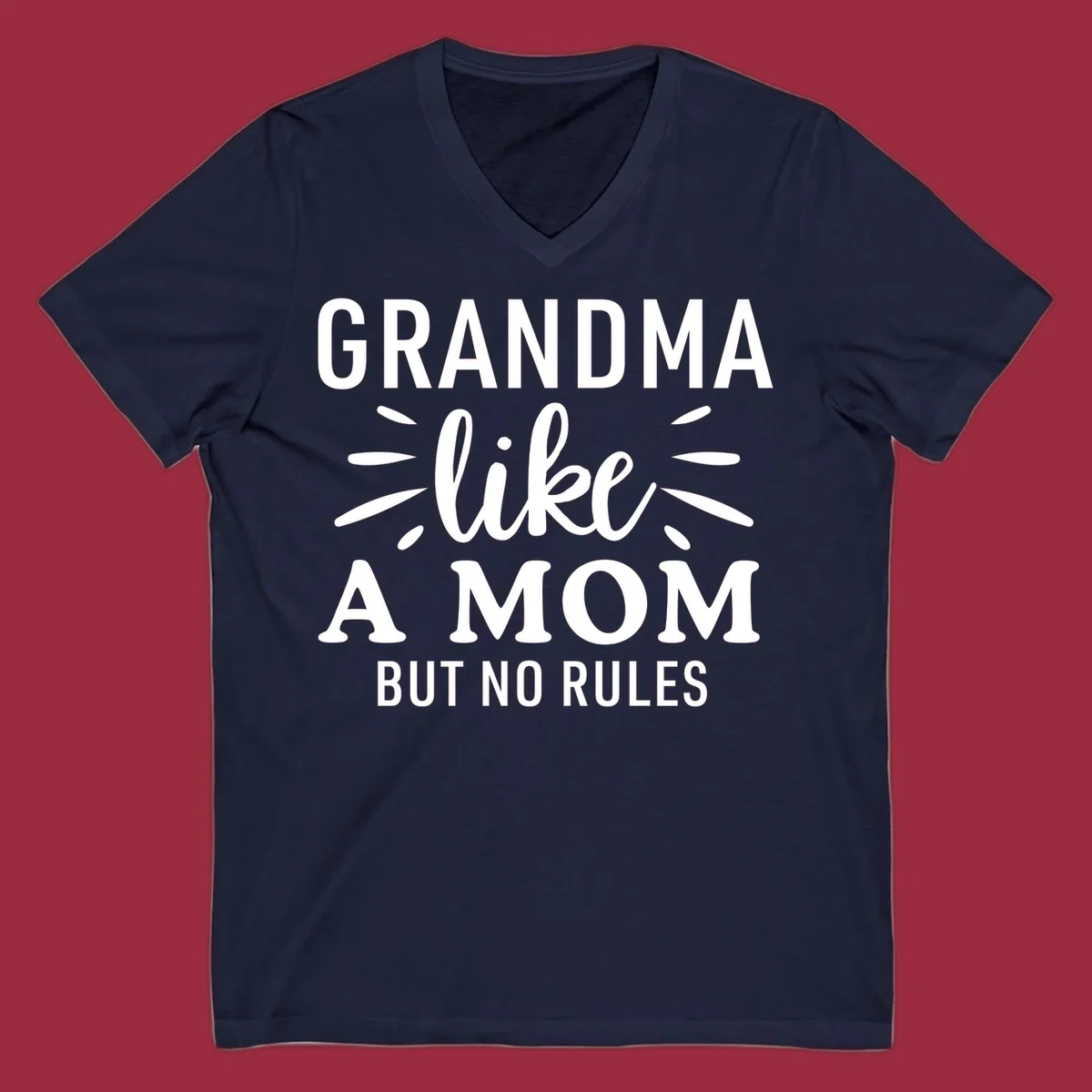 Grandma like a mom but no rules text design
