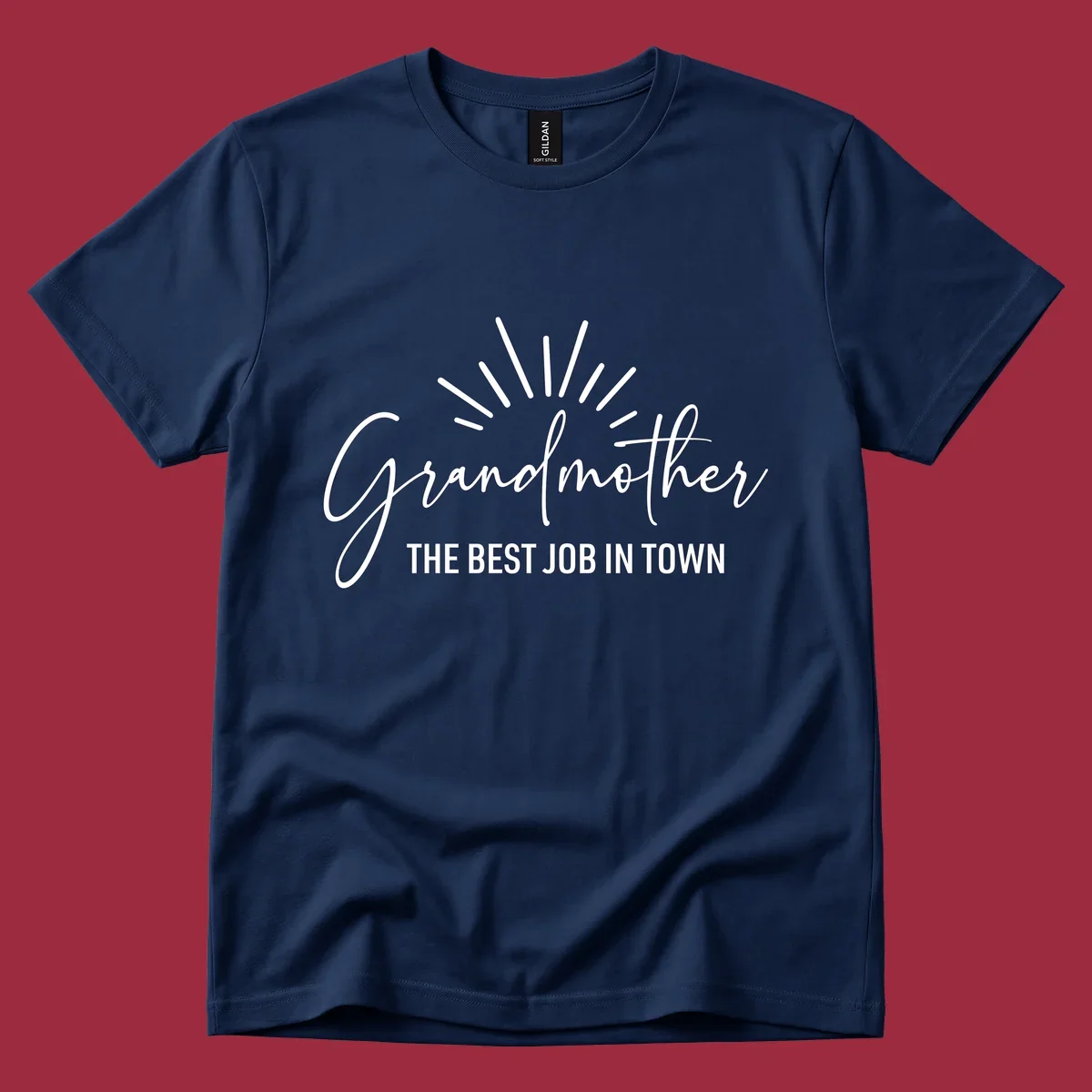 Grandmother the best job in town text design with sun rays