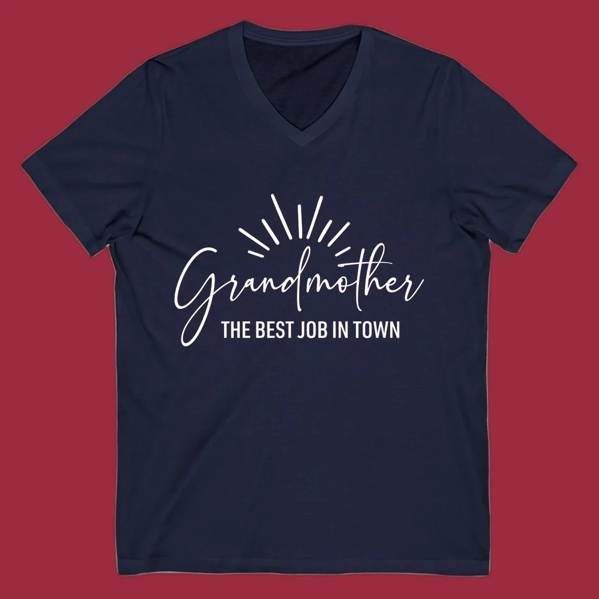 Grandmother the best job in town text design with sun rays