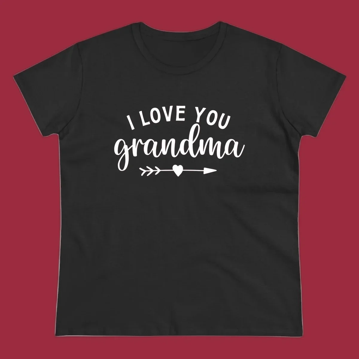 I Love You Grandma text with heart and arrow graphic