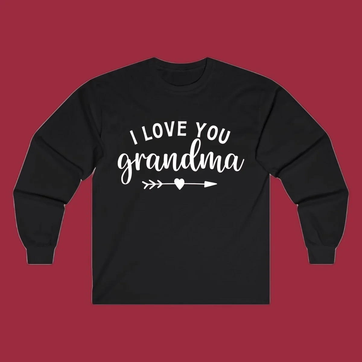 I Love You Grandma text with heart and arrow graphic