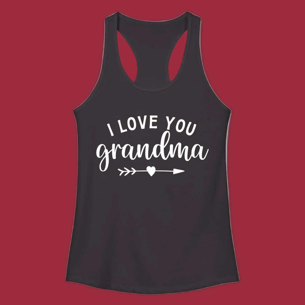 I Love You Grandma text with heart and arrow graphic