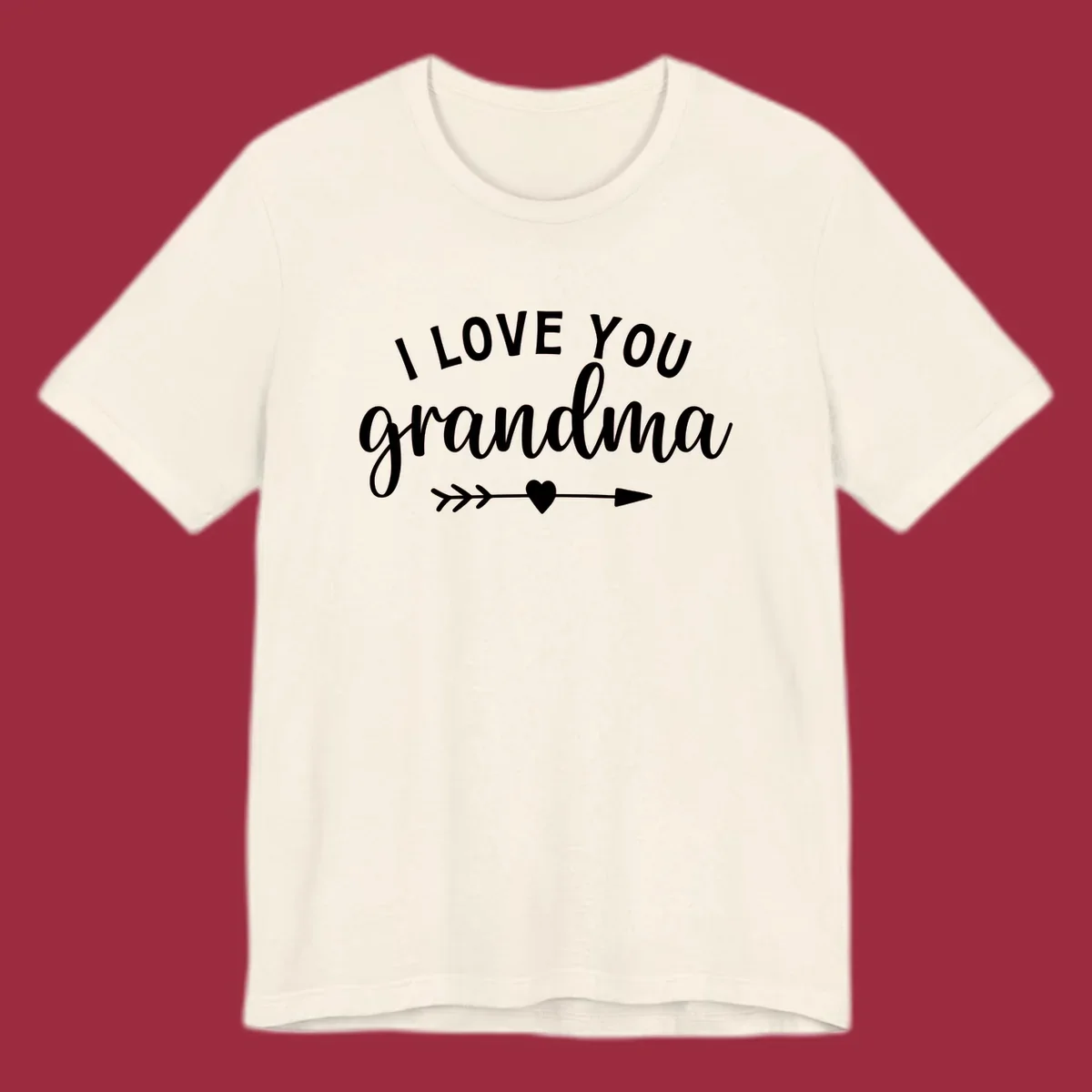 I Love You Grandma text with heart and arrow graphic