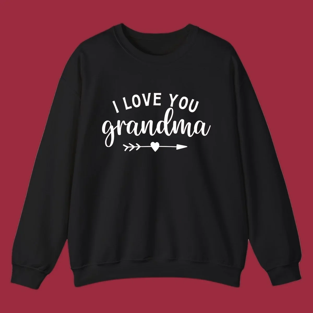 I Love You Grandma text with heart and arrow graphic