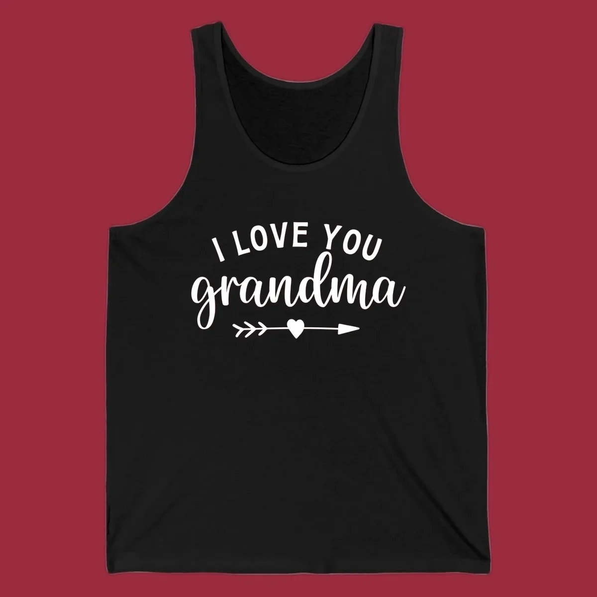 I Love You Grandma text with heart and arrow graphic