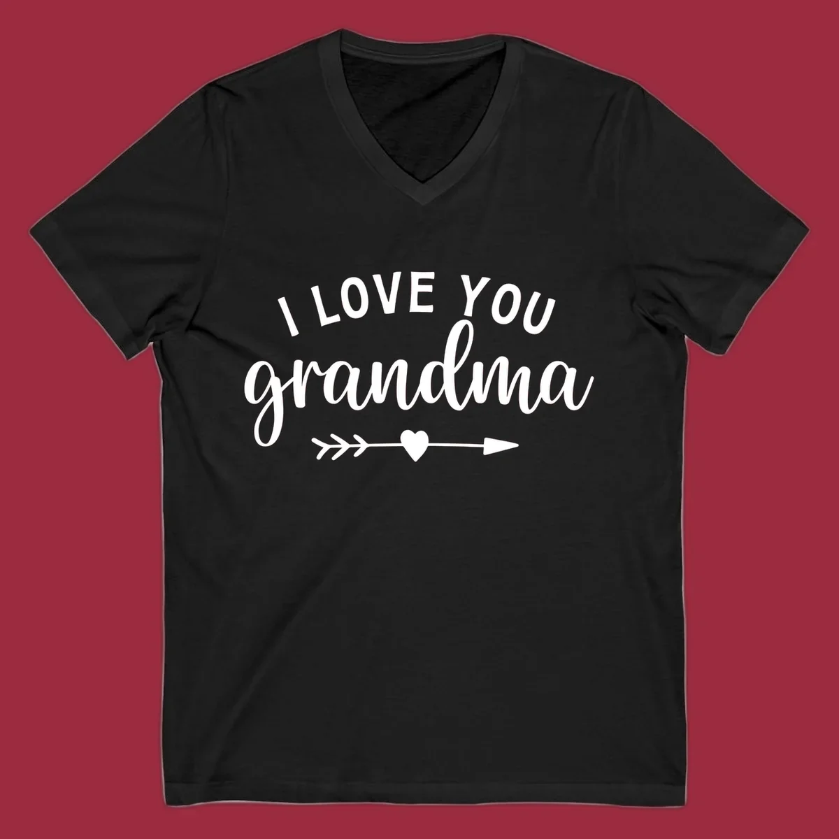 I Love You Grandma text with heart and arrow graphic