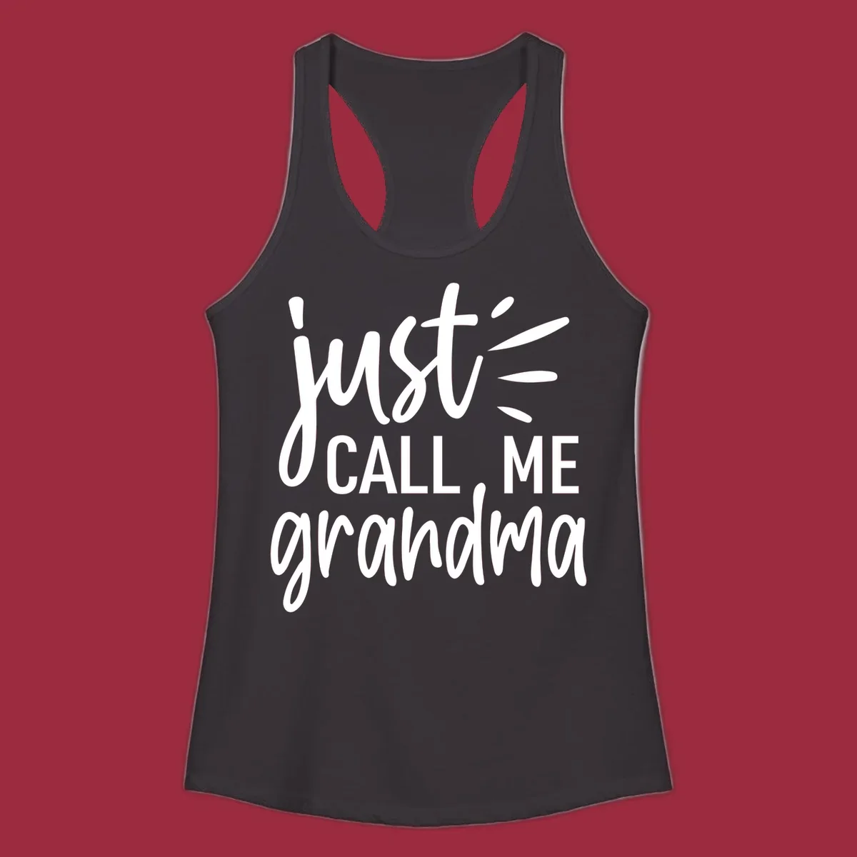 Call me grandma typography design with script and block fonts.