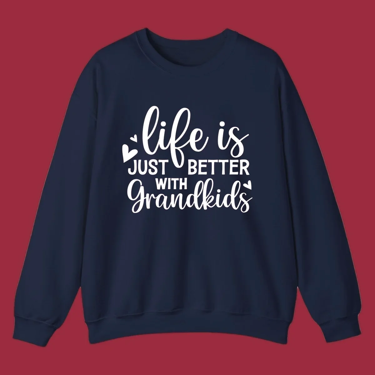 Typography design: life is just better with grandkids with hearts.