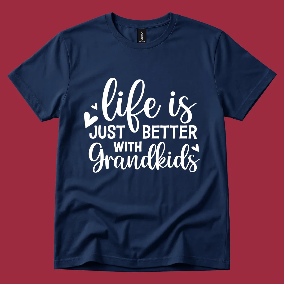Typography design: life is just better with grandkids with hearts.