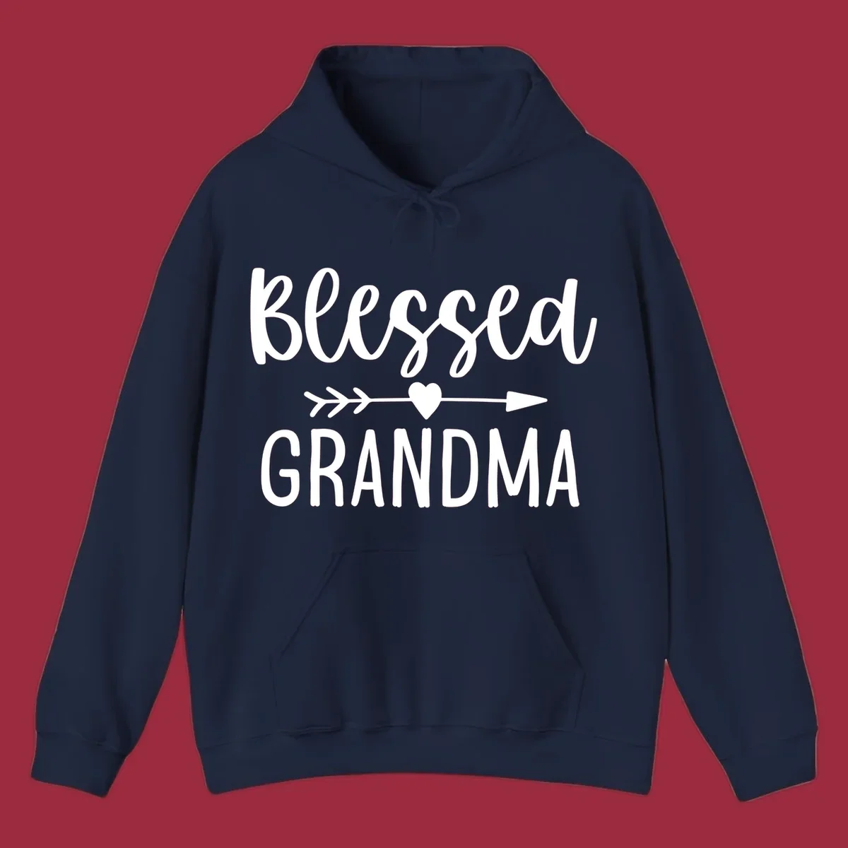Blessed Grandma text with arrow and heart graphic