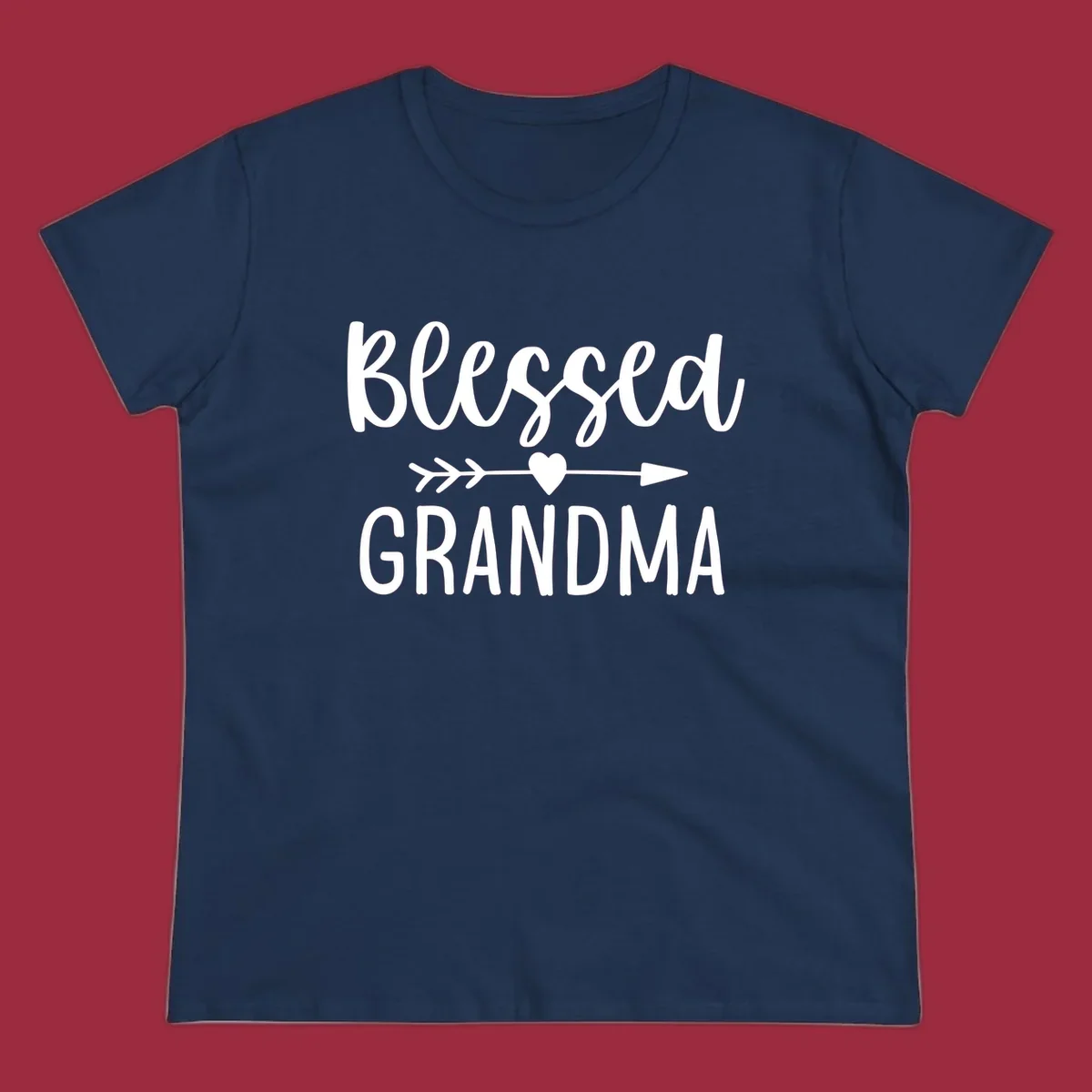 Blessed Grandma text with arrow and heart graphic