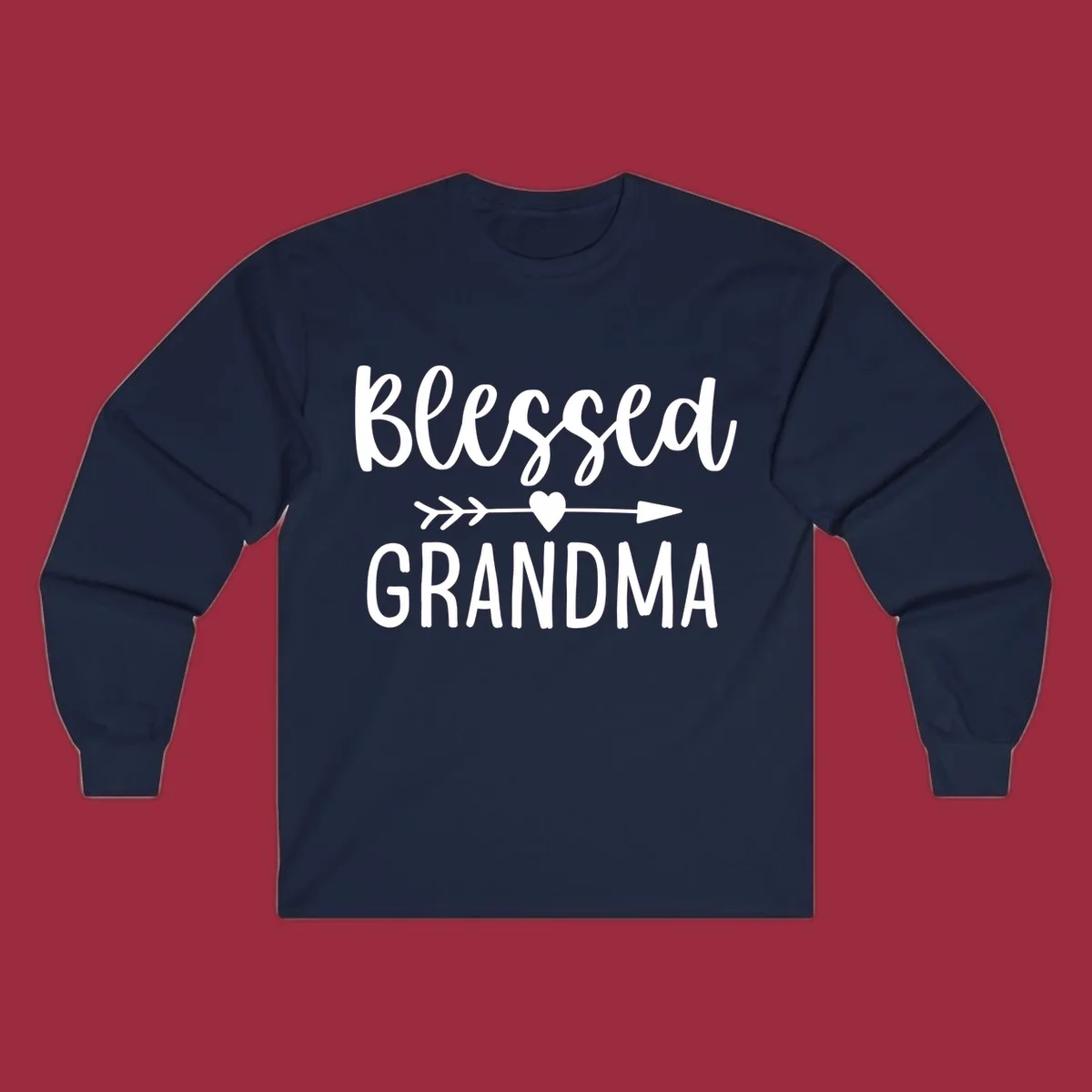 Blessed Grandma text with arrow and heart graphic