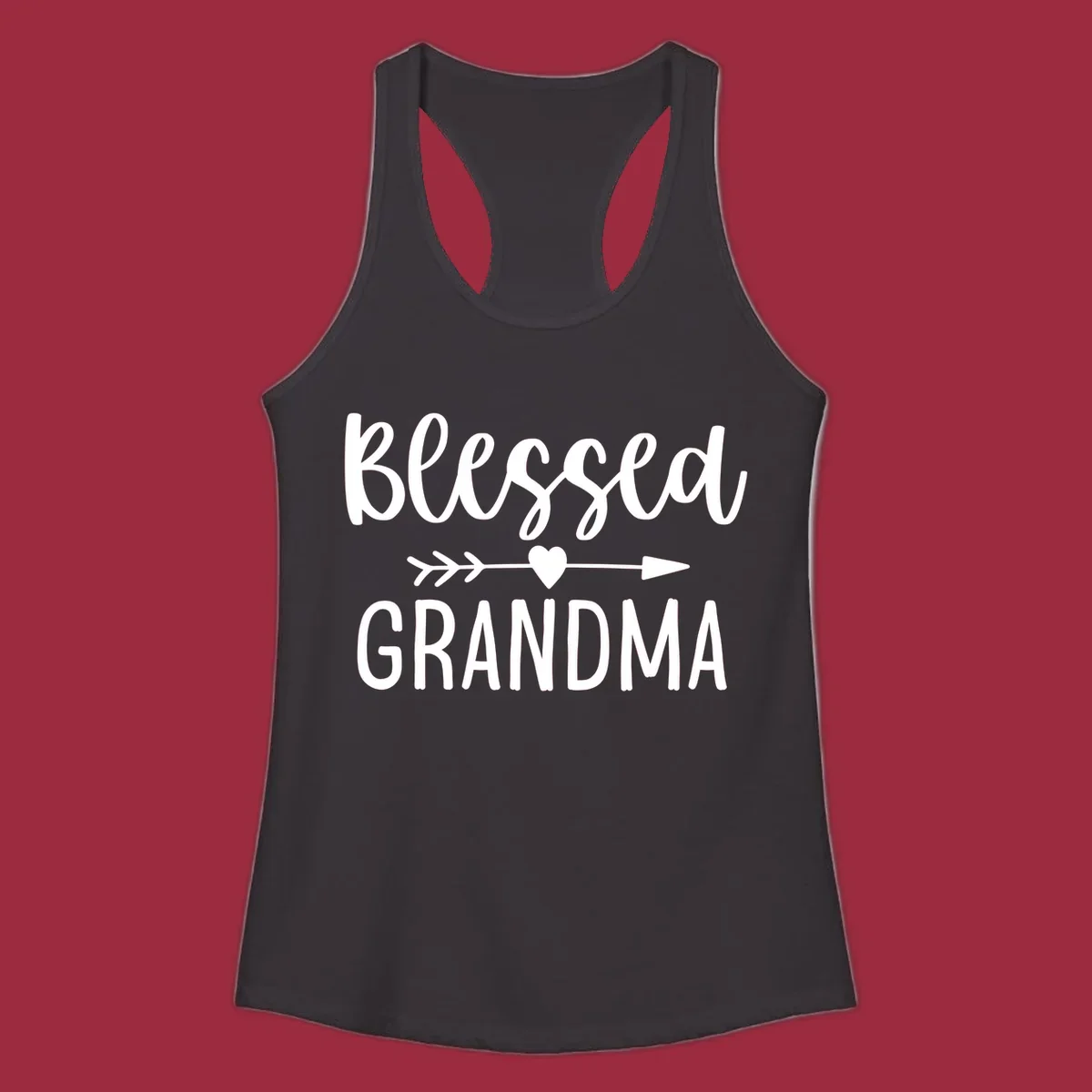 Blessed Grandma text with arrow and heart graphic