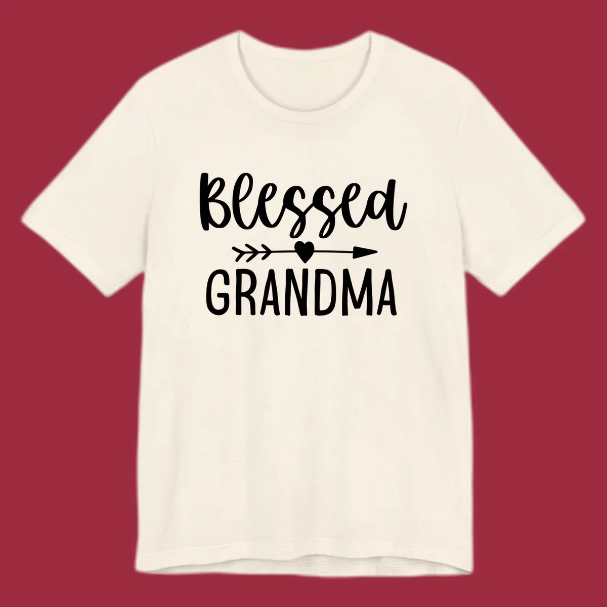Blessed Grandma text with arrow and heart graphic