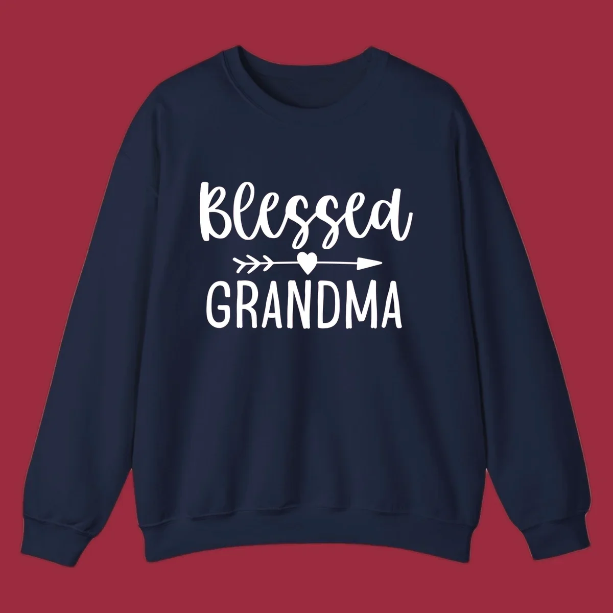 Blessed Grandma text with arrow and heart graphic