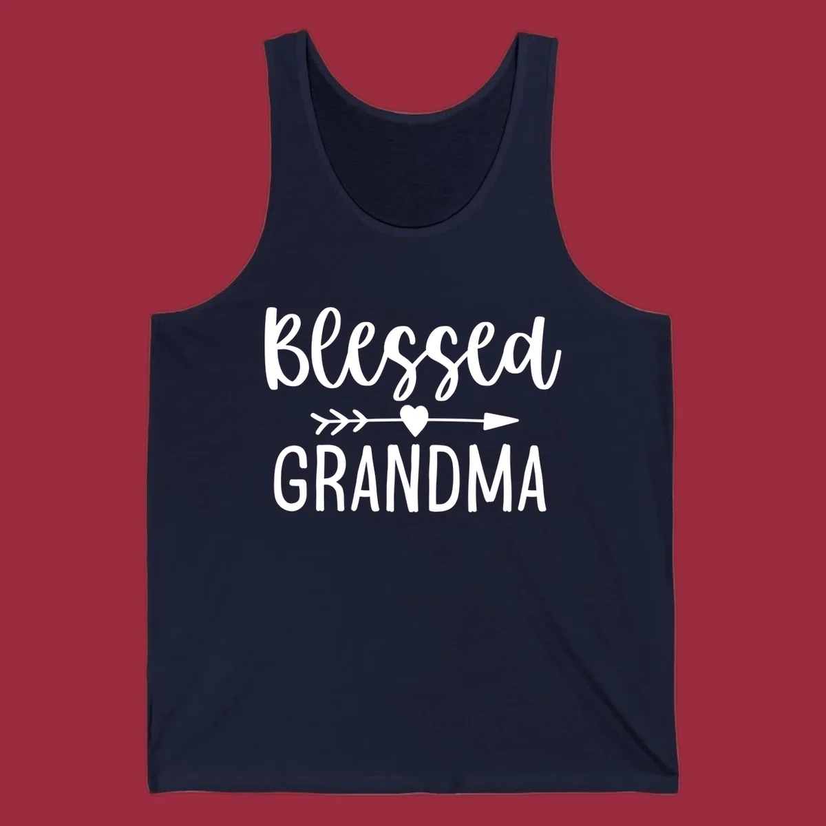 Blessed Grandma text with arrow and heart graphic