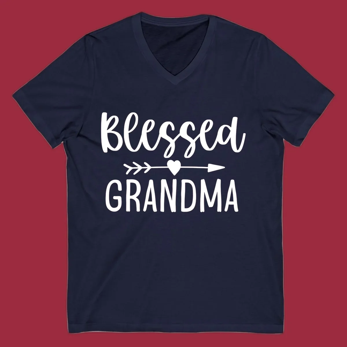 Blessed Grandma text with arrow and heart graphic