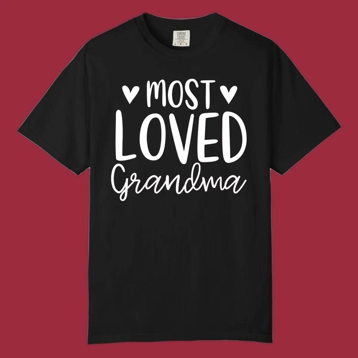 Most loved grandma text with heart icons
