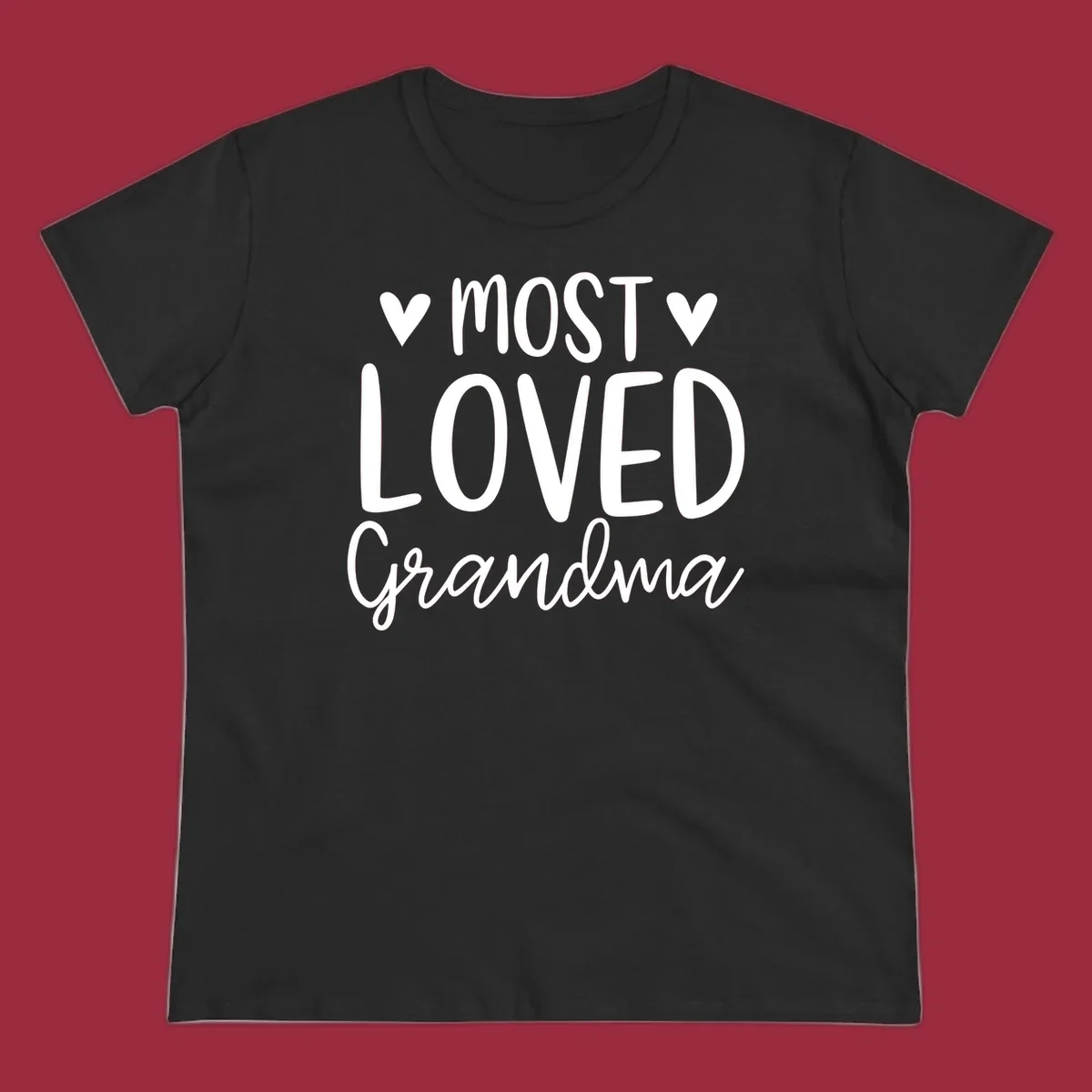 Most loved grandma text with heart icons