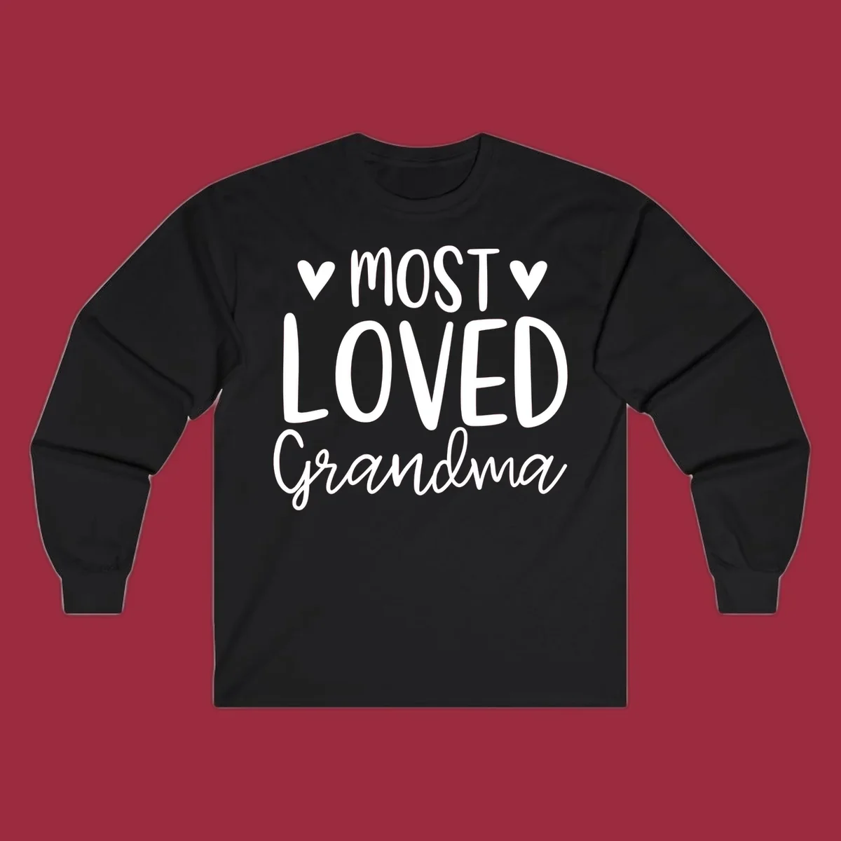 Most loved grandma text with heart icons