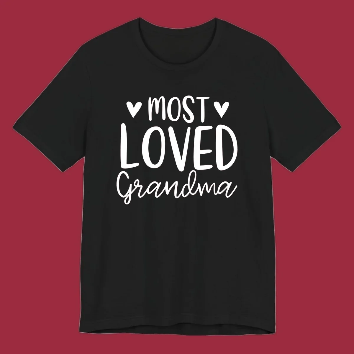 Most loved grandma text with heart icons