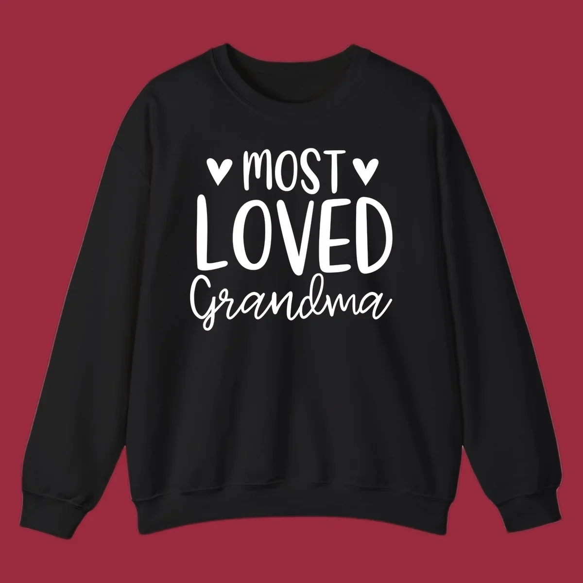 Most loved grandma text with heart icons