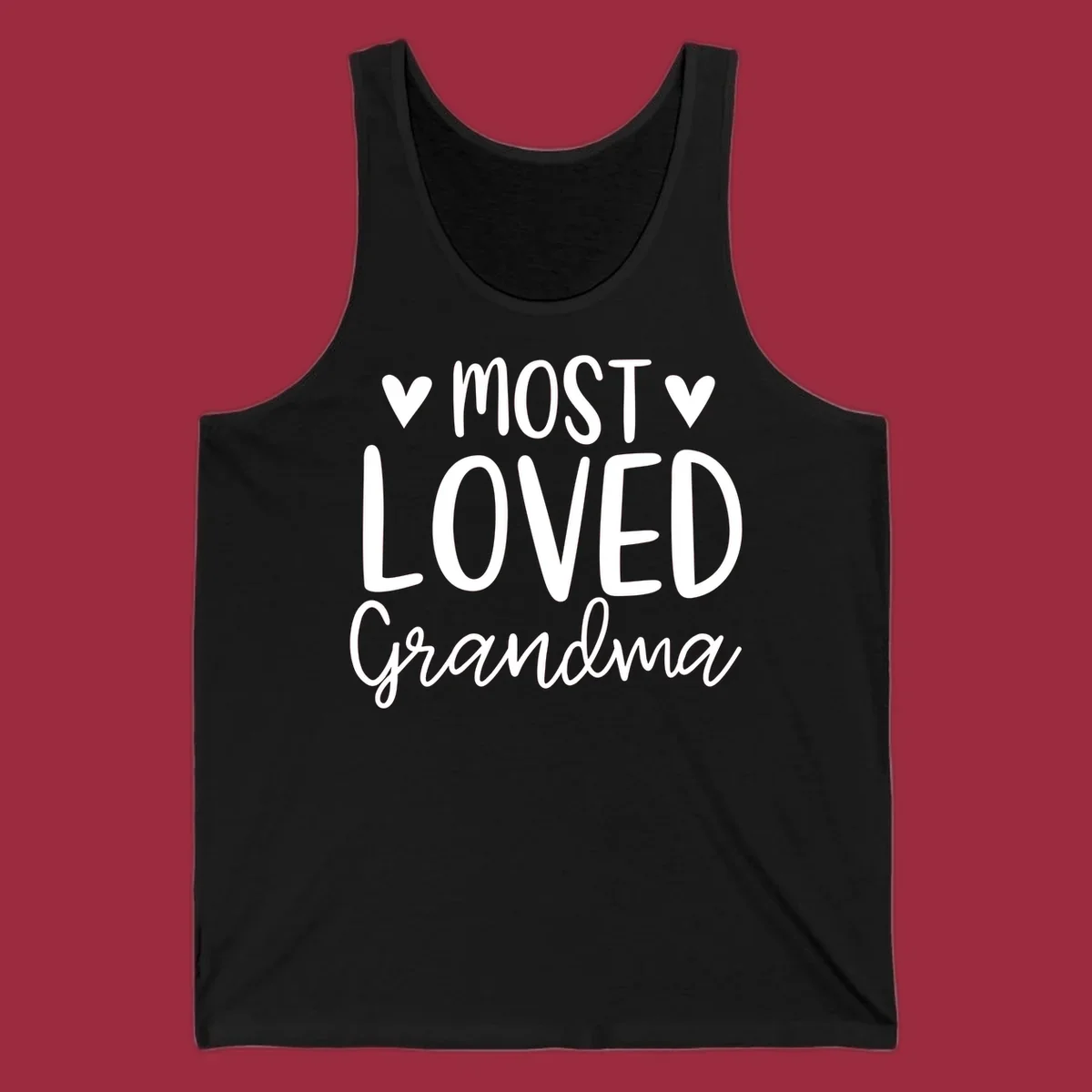 Most loved grandma text with heart icons