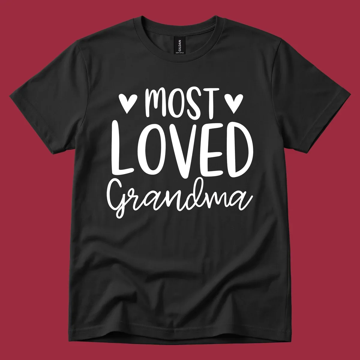 Most loved grandma text with heart icons