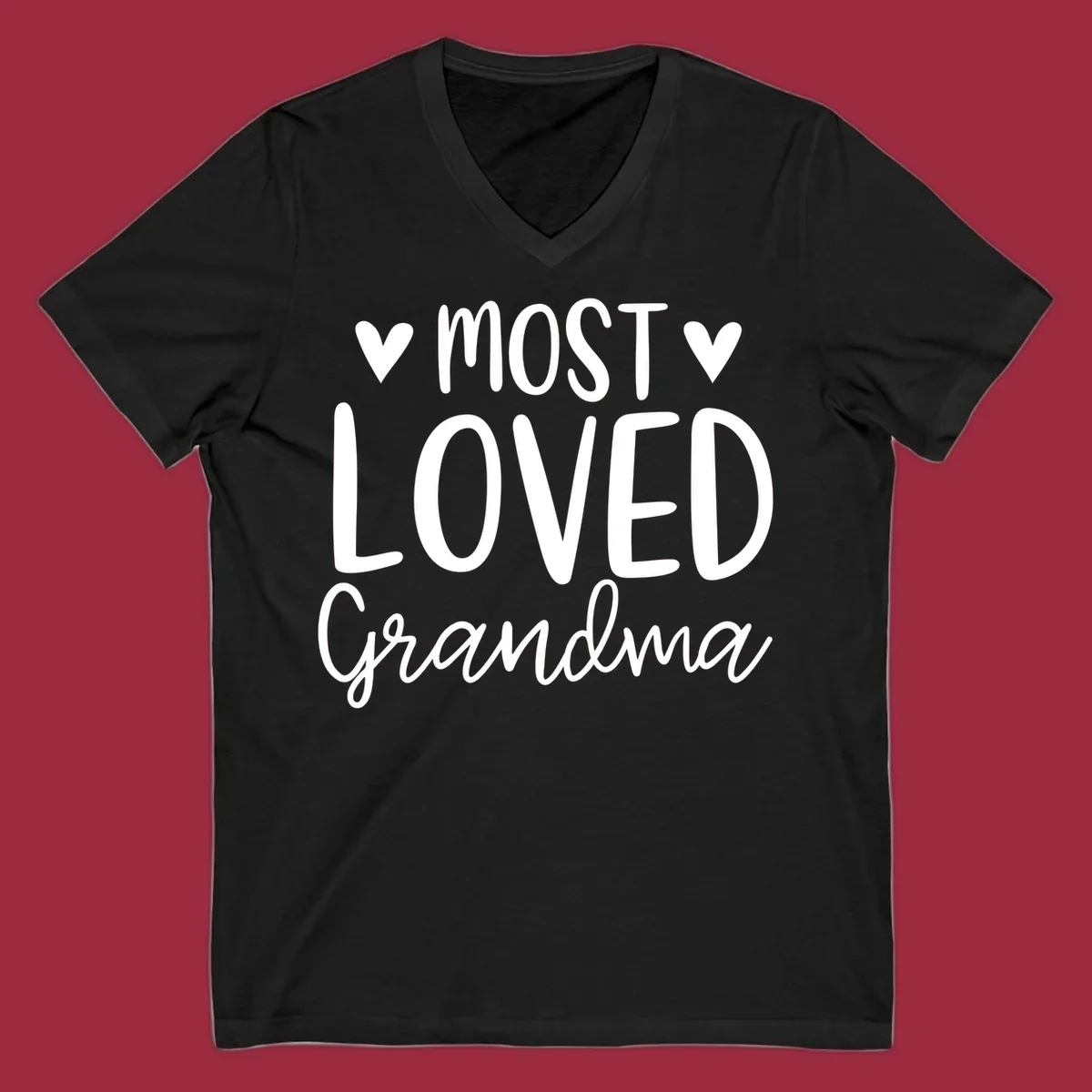 Most loved grandma text with heart icons