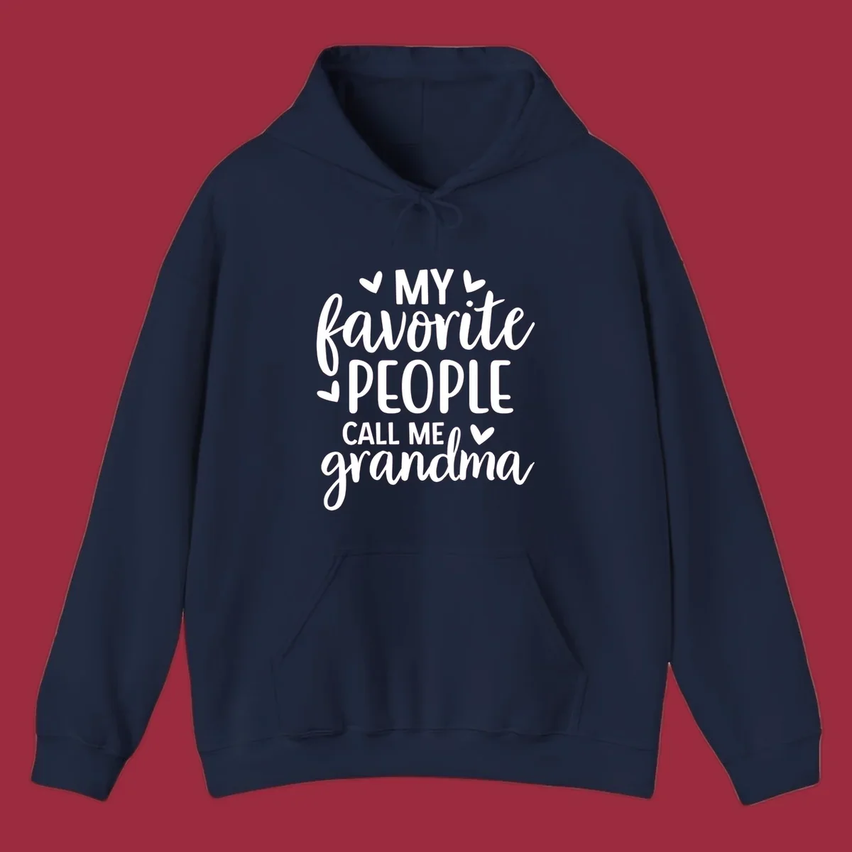 My favorite people call me grandma text design with hearts.