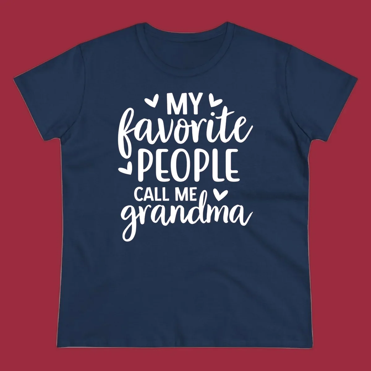 My favorite people call me grandma text design with hearts.