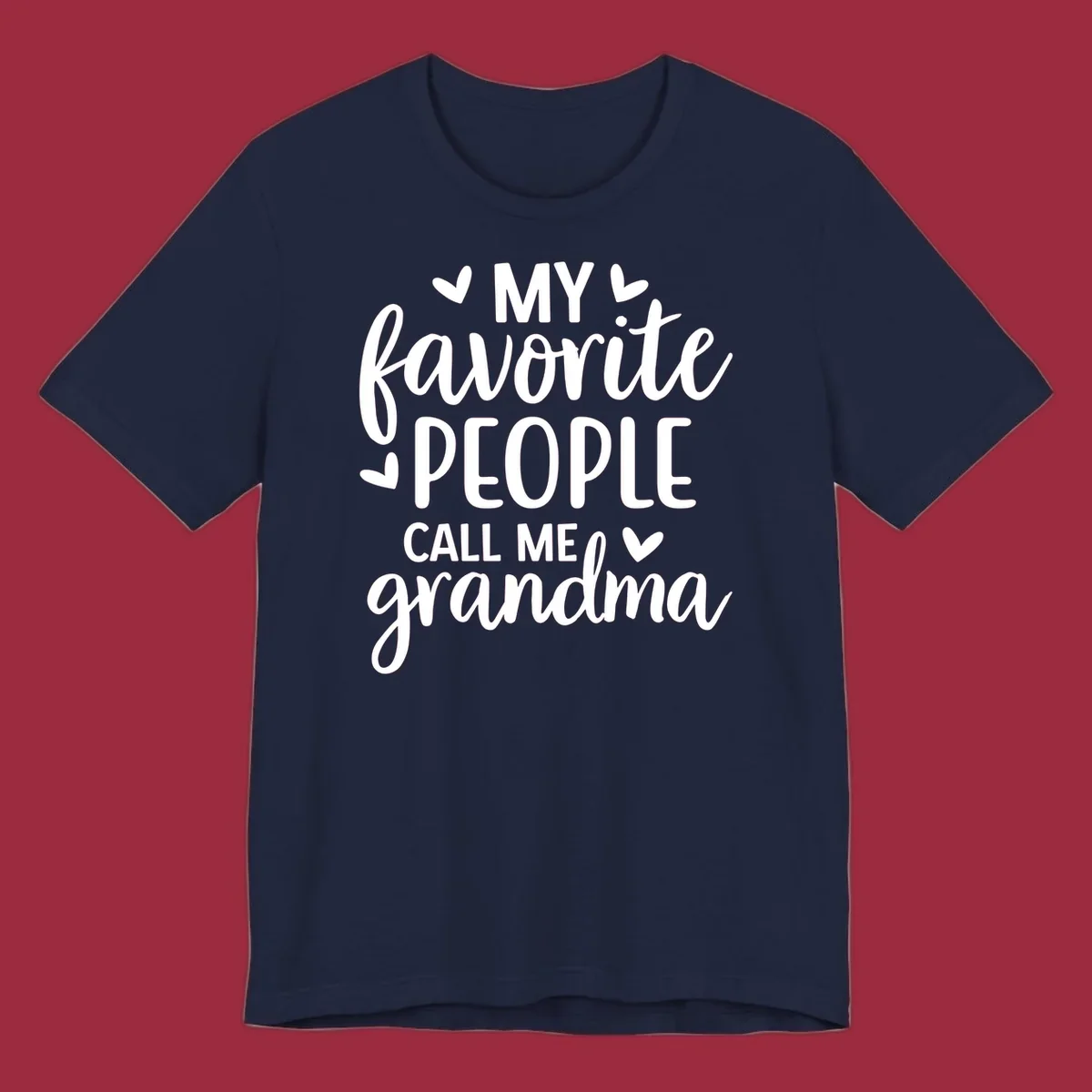 My favorite people call me grandma text design with hearts.