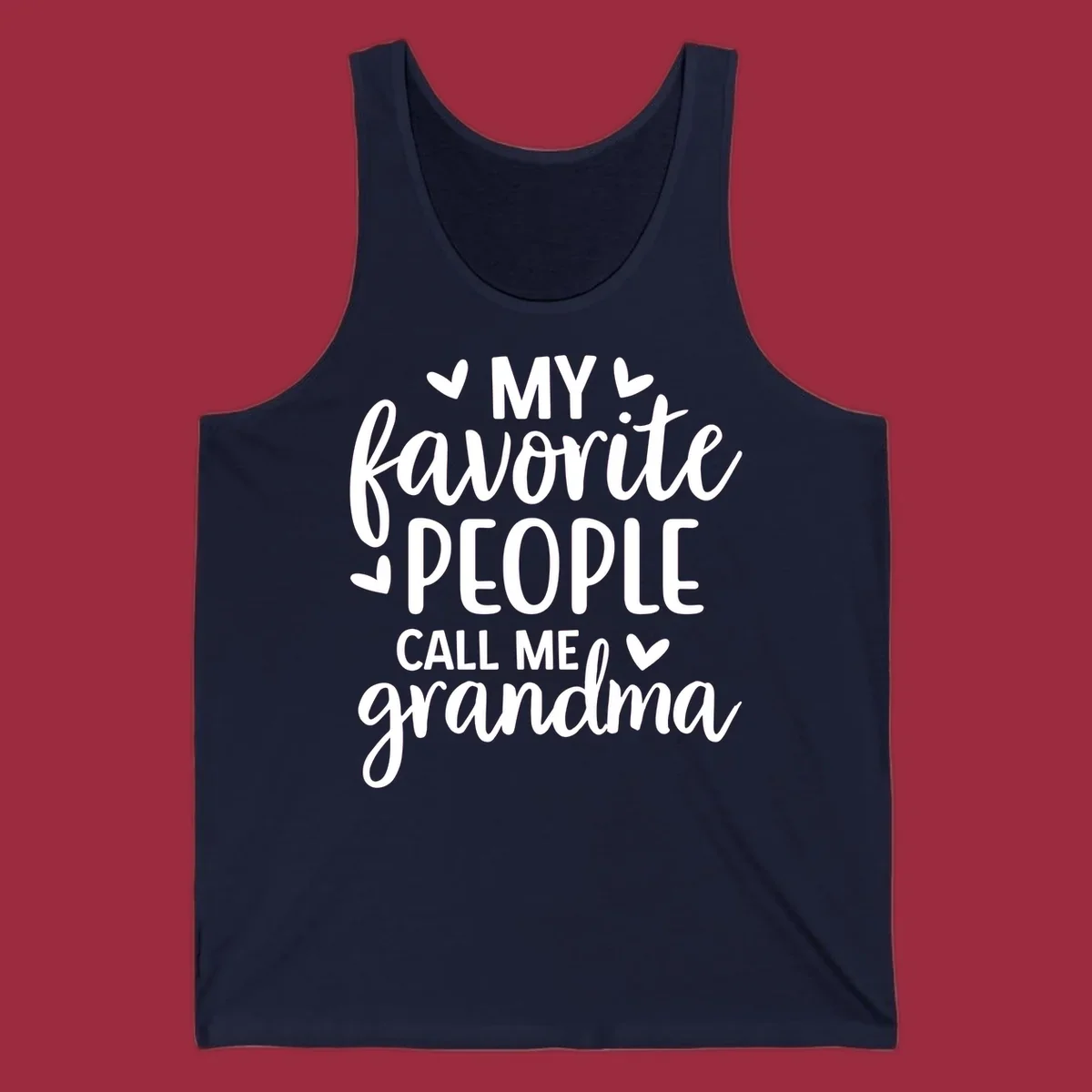 My favorite people call me grandma text design with hearts.