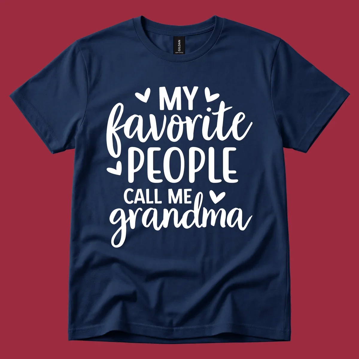 My favorite people call me grandma text design with hearts.