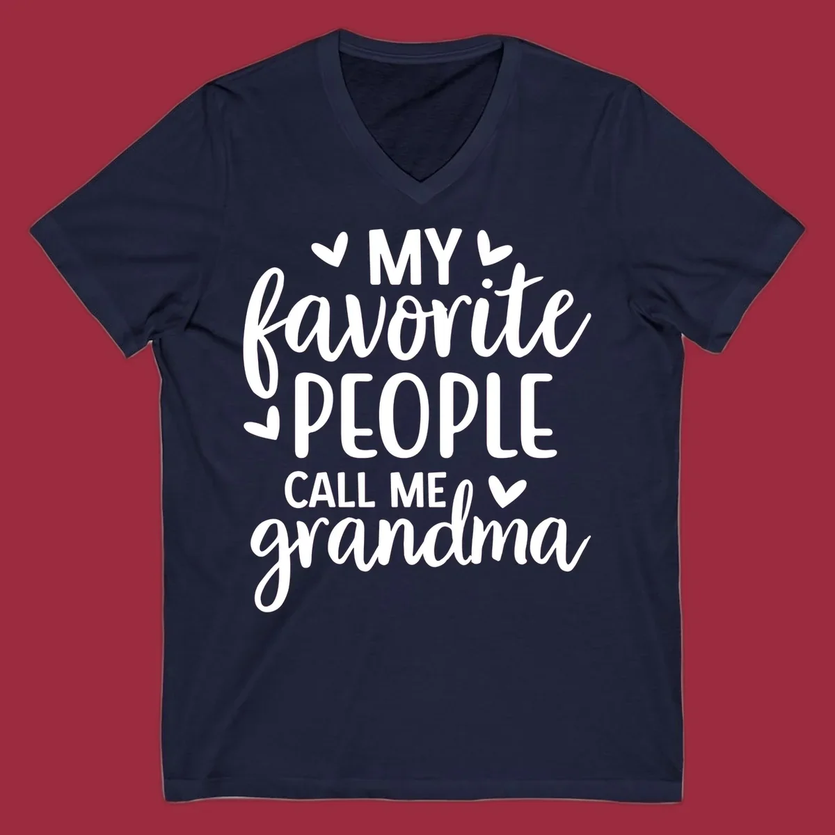 My favorite people call me grandma text design with hearts.