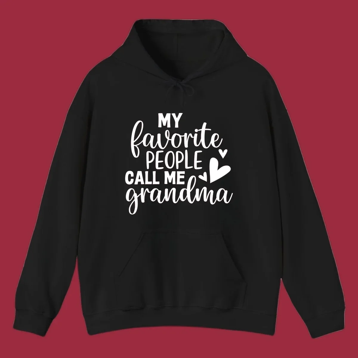 My favorite people call me grandma text and hearts design