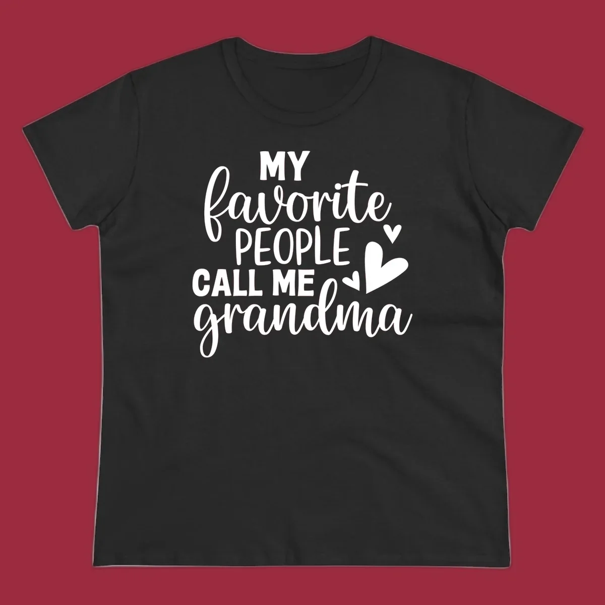 My favorite people call me grandma text and hearts design