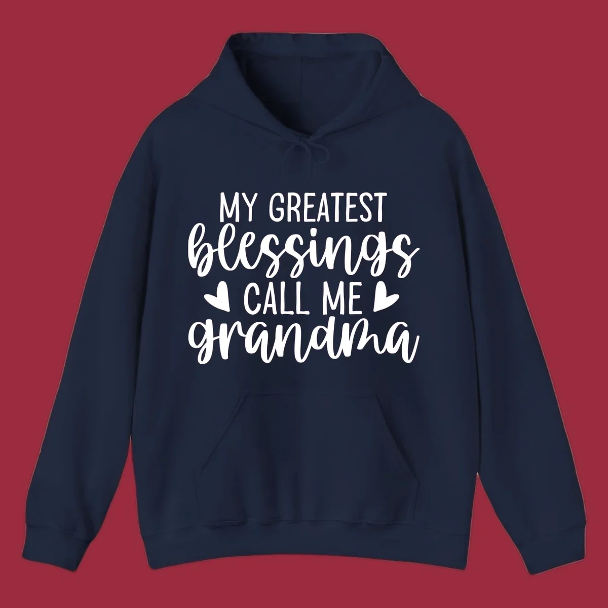 Grandma blessings quote typography design with hearts.