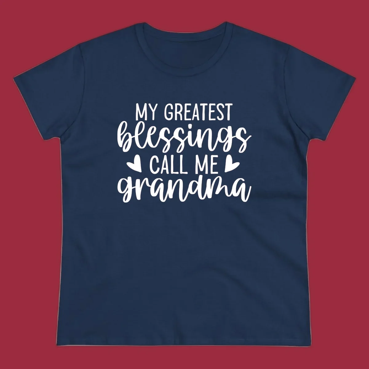 Grandma blessings quote typography design with hearts.